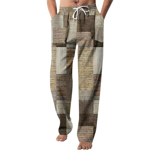 SOOUICKER Breite Jogginghose Herren Muster Freizeithose Herren mit Gummizug Weites Bein Trainingshose Herren Bunt Ohne Bündchen Jogginghose Herren mit Aufdruck Sporthose Lang mit Taschen von SOOUICKER