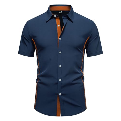 SOOUICKER Business Hemd Herren Kurzarm Regular Fit Kurzarmhemd Modern Fit Herrenhemden Elegant Freizeithemden für Herren Sommer Übergröße Sommerhemd Casual Hemd Anzug von SOOUICKER