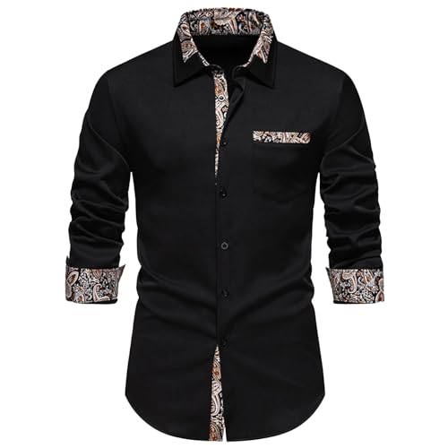 SOOUICKER Business Hemd Herren Modern Fit Weißes Hemd Herren Langarm Businesshemden für Herren Freizeithemden für Herren Hemd Herren Elegant Muster Hemd Herren Regular Fit Comfort Fit von SOOUICKER