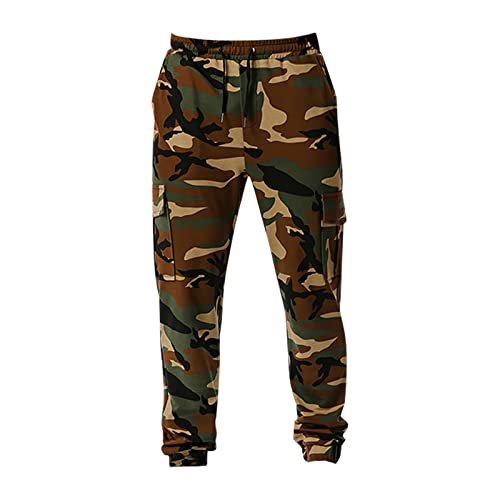 SOOUICKER Cargo Jogginghose Camouflage Herren Cargohose Herren Tarnmuster Jogger Jogginghose Herren Tarnfarben Jogginghose Herren Mit Seitentaschen Cargo Jogginghose Herren Baumwolle Vintage von SOOUICKER