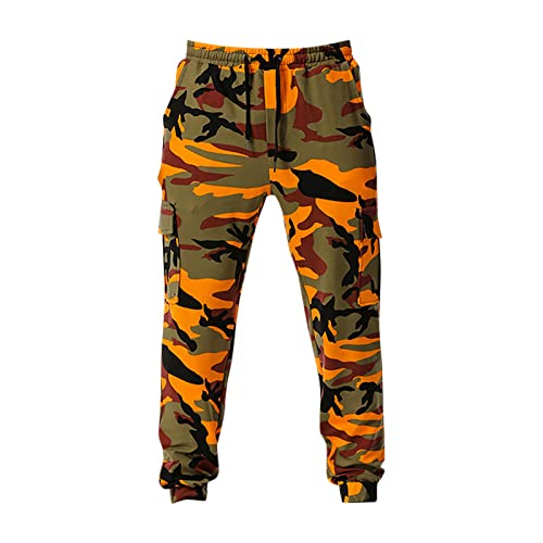 SOOUICKER Cargo Jogginghose Camouflage Herren Cargohose Herren Tarnmuster Jogger Jogginghose Herren Tarnfarben Jogginghose Herren Mit Seitentaschen Cargo Jogginghose Herren Baumwolle Vintage von SOOUICKER