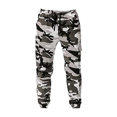 SOOUICKER Cargo Jogginghose Camouflage Herren Cargohose Herren Tarnmuster Jogger Jogginghose Herren Tarnfarben Jogginghose Herren Mit Seitentaschen Cargo Jogginghose Herren Baumwolle Vintage von SOOUICKER