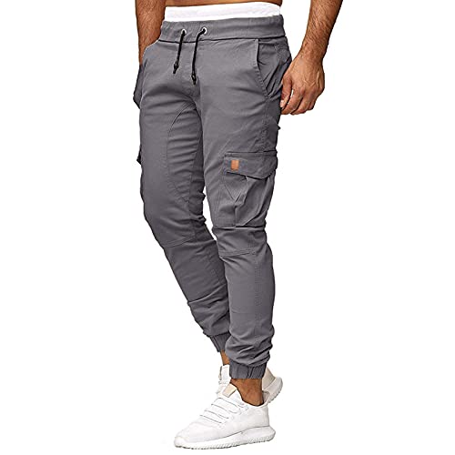 SOOUICKER Cargo Jogginghose Herren, Chino Hose Herren Slim Fit Cargohose Herren Schwarz Jogger Freizeithose Herren Lang mit Seitentaschen Chino Hose Herren mit Gummibund Jogginghose Herren Modern von SOOUICKER