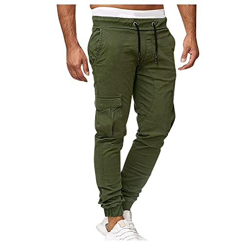 SOOUICKER Cargo Jogginghose Herren, Chino Hose Herren Slim Fit Cargohose Herren Schwarz Jogger Freizeithose Herren Lang mit Seitentaschen Chino Hose Herren mit Gummibund Jogginghose Herren Modern von SOOUICKER