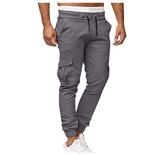 SOOUICKER Cargo Jogginghose Herren, Chino Hose Herren Slim Fit Cargohose Herren Schwarz Jogger Freizeithose Herren Lang mit Seitentaschen Chino Hose Herren mit Gummibund Jogginghose Herren Modern von SOOUICKER