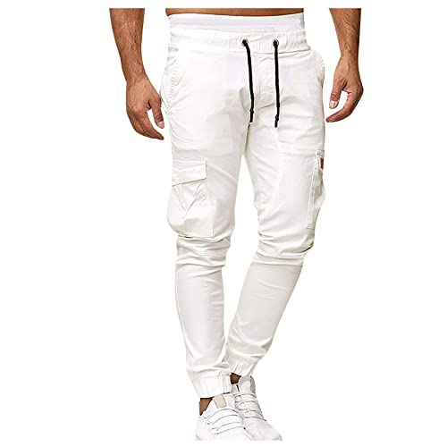 SOOUICKER Cargo Jogginghose Herren, Chino Hose Herren Slim Fit Cargohose Herren Schwarz Jogger Freizeithose Herren Lang mit Seitentaschen Chino Hose Herren mit Gummibund Jogginghose Herren Modern von SOOUICKER