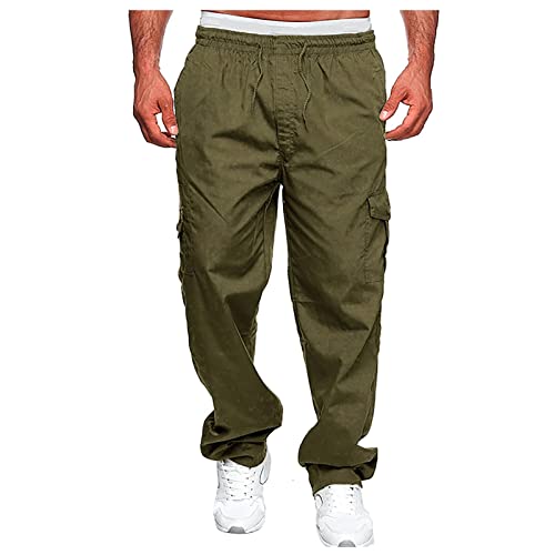 SOOUICKER Cargo Jogginghose Herren Baggy Cargohose Herren Loose Fit Sporthose Herren Lang Cargo Trainingshose Herren Ohne Bündchen Cargohose Herren Sommer Lang Jogginghose Herren Weites Bein von SOOUICKER