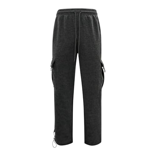 SOOUICKER Cargo Jogginghose Herren Baggy Cargohose Herren Weites Bein Jogger Trainingshose Herren Lang Cargo Sporthose Herren mit Seitentaschen Weit Freizeithose Ohne Bündchen Unten von SOOUICKER