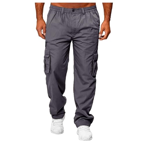 SOOUICKER Cargo Jogginghose Herren Baggy Cargohose Jogger Weites Bein Freizeithose Lang mit Seitentaschen Chino Hose Cargo Weit Wanderhose Sommer Leicht von SOOUICKER