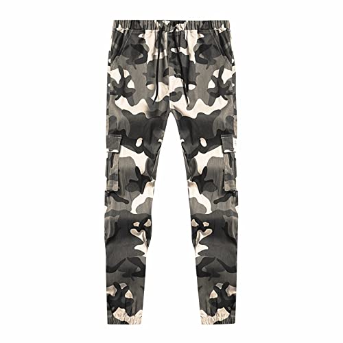 SOOUICKER Cargo Jogginghose Herren Baumwolle Cargohose Herren Tarnmuster Jogginghose Herren Camouflage Mit Seitentaschen Trainingshose Herren Tarn Sporthose Herren Cargo Cargohose Herren Jogger von SOOUICKER