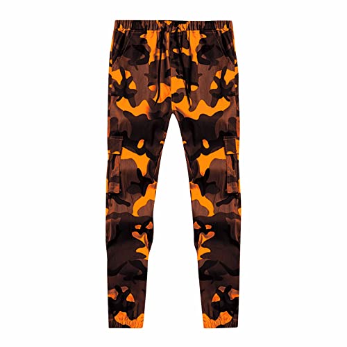 SOOUICKER Cargo Jogginghose Herren Baumwolle Cargohose Herren Tarnmuster Jogginghose Herren Camouflage Mit Seitentaschen Trainingshose Herren Tarn Sporthose Herren Cargo Cargohose Herren Jogger von SOOUICKER