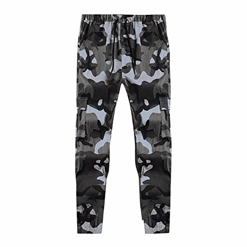 SOOUICKER Cargo Jogginghose Herren Baumwolle Cargohose Herren Tarnmuster Jogginghose Herren Camouflage Mit Seitentaschen Trainingshose Herren Tarn Sporthose Herren Cargo Cargohose Herren Jogger von SOOUICKER