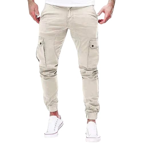 SOOUICKER Cargo Jogginghose Herren Slim Fit Cargohose Herren mit Gummizug Jogginghose Herren Modern Sporthose Herren Lang Cargo Cargohose Herren Tapered Cargohose Herren Jogger von SOOUICKER
