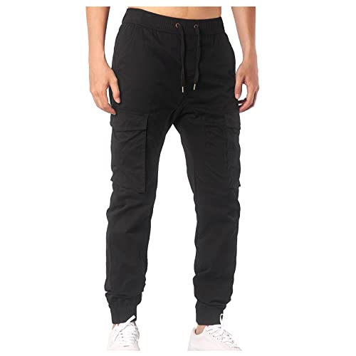 SOOUICKER Cargo Jogginghose Herren Slim Fit Trainingshose Herren Gym Sporthose Herren Fitness Cargohose Herren Mit Gummizug Sporthose Herren Lang Cargo Jogginghose Herren Mit Seitentaschen von SOOUICKER