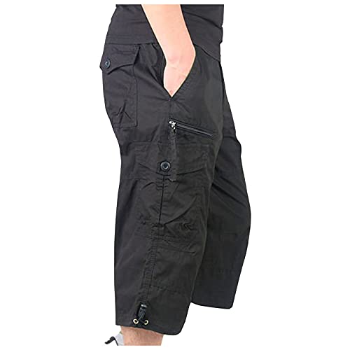 SOOUICKER Cargo Shorts Herren 3/4 Arbeitshosen Männer Kurz Stretch Kurze Hosen Herren Cargo Bermuda Shorts Herren Outdoor Cargo Shorts Herren Baggy Kurze Hosen Herren Wandern mit Vielen Taschen von SOOUICKER