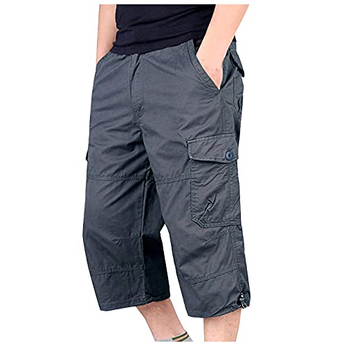 SOOUICKER Cargo Shorts Herren 3/4 Arbeitshosen Männer Kurz Stretch Kurze Hosen Herren Cargo Bermuda Shorts Herren Outdoor Cargo Shorts Herren Baggy Kurze Hosen Herren Wandern mit Vielen Taschen von SOOUICKER