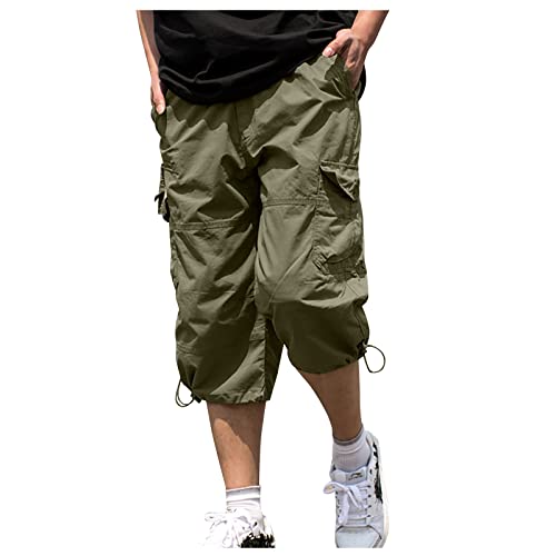 SOOUICKER Cargo Shorts Herren 3/4 Baggy Cargo Shorts mit Reißverschluss Herren Bermuda Shorts Herren Overknee Kurze Hosen Herren mit Seitentaschen Vielen Taschen Kurze Hosen Herren Cargo 3/4 von SOOUICKER