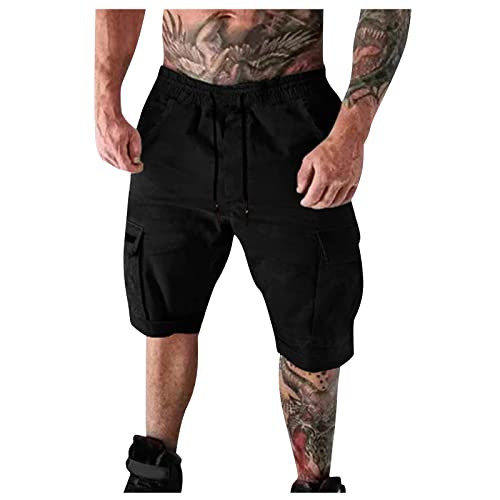 SOOUICKER Cargo Shorts Herren Baggy Bermuda Shorts Herren Cargo Kurze Hosen Herren mit Seitentaschen Cargohose Herren Kurz Cargo Shorts Herren mit Gummizug Kurze Hosen Herren Sommer von SOOUICKER