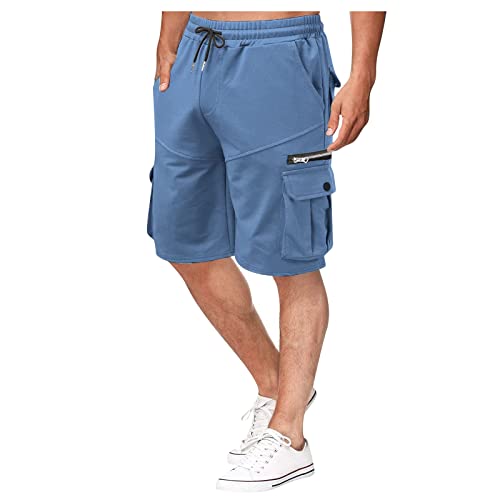 SOOUICKER Cargo Shorts Herren Kurz Vielen Taschen Kurze Hosen Herren Cargo Seitentaschen Arbeitshosen Männer Kurz Bermuda Shorts Herren Sommer Kurze Jogginghose Herren Cargo Reißverschluss von SOOUICKER