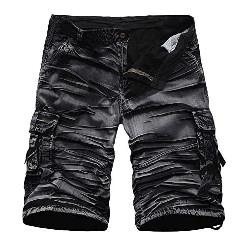 SOOUICKER Cargo Shorts Herren Vintage Kurze Hosen Herren Wandern Bermuda Shorts Herren Outdoor Kurze Hosen Herren mit Seitentaschen Vielen Taschen Kurze Cargohose Herren Sommer von SOOUICKER