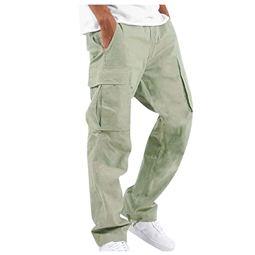 SOOUICKER Cargohose Herren Baggy Breite Jogginghose Herren Baumwolle Freizeithose Herren Cargo Cargohose Herren Wandern Vintage Jogginghose Herren mit Seitentaschen Cargohose Herren Viele Taschen von SOOUICKER