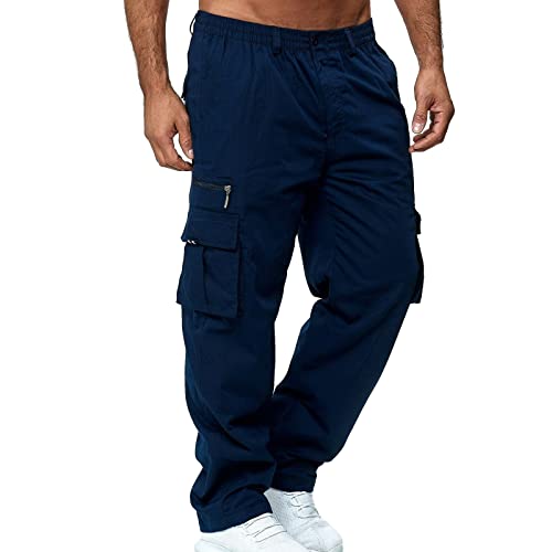 SOOUICKER Cargohose Herren Baggy Chino Hose Herren Regular Fit Jogginghose Herren mit Seitentaschen Freizeithose Herren Weites Bein Modern Cargohose Herren Viele Taschen Outdoor Wandern von SOOUICKER