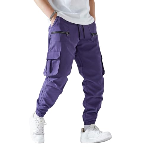 SOOUICKER Cargohose Herren Baggy Jogger Cargo Jogginghose Herren mit Reißverschluss Chino Hose Stretch mit Gummibund Sporthose Lang Cargo Freizeithose mit Seitentaschen Outdoor von SOOUICKER