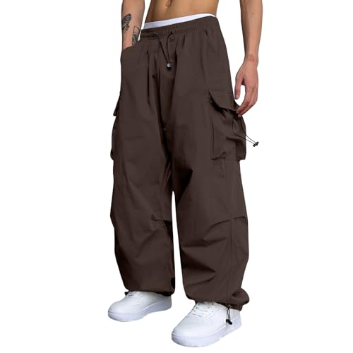 SOOUICKER Cargohose Herren Baggy Jogger Wanderhose Herren Cargo Sommer Breite Jogginghose Herren mit Seitentaschen Cargohose Herren Relaxed Fit Viele Taschen Cargo Jogginghose Herren Baggy von SOOUICKER