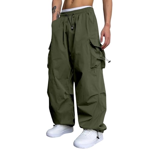 SOOUICKER Cargohose Herren Baggy Jogger Wanderhose Herren Cargo Sommer Breite Jogginghose Herren mit Seitentaschen Cargohose Herren Relaxed Fit Viele Taschen Cargo Jogginghose Herren Baggy von SOOUICKER