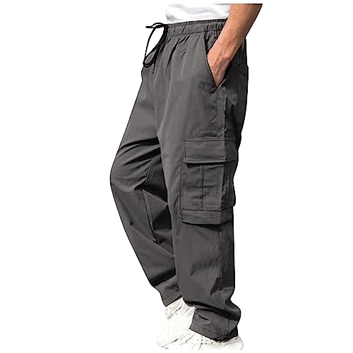 SOOUICKER Cargohose Herren Baggy Viele Taschen Outdoor Hosen für Herren Baumwolle Freizeithose Herren Cargo Jogginghose Herren mit Seitentaschen Weites Bein Cargohose Herren mit Gummizug von SOOUICKER