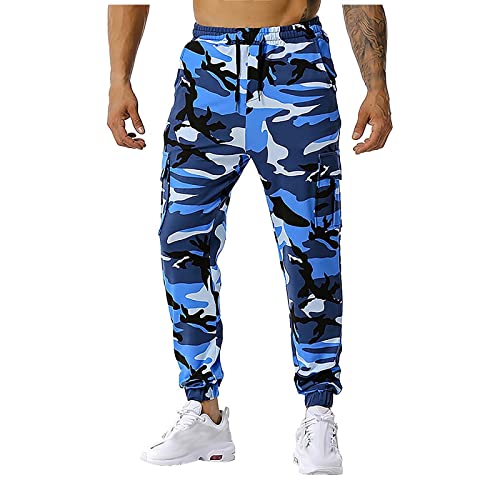 SOOUICKER Cargohose Herren Camouflage Jogginghose Herren Tarnfarben Cargohose Herren Jogger Mit Gummizug Sporthose Herren Camo Tarnhose Jogginghose Herren Mit Seitentaschen Cargohose Herren Vintage von SOOUICKER