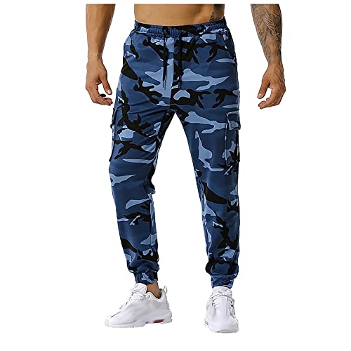 SOOUICKER Cargohose Herren Camouflage Jogginghose Herren Tarnfarben Cargohose Herren Jogger Mit Gummizug Sporthose Herren Camo Tarnhose Jogginghose Herren Mit Seitentaschen Cargohose Herren Vintage von SOOUICKER