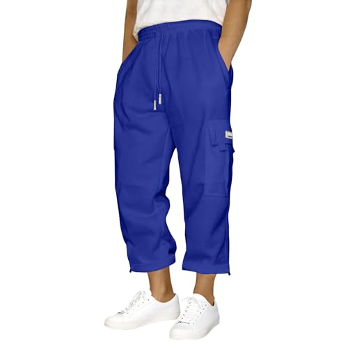 SOOUICKER Cargohose Herren Kurz 3/4 Baggy Jogginghose Herren Gym Wanderhose 7/8 Sommer Sporthose mit Seitentaschen Weites Bein Freizeithose Cargo mit Gummizug von SOOUICKER