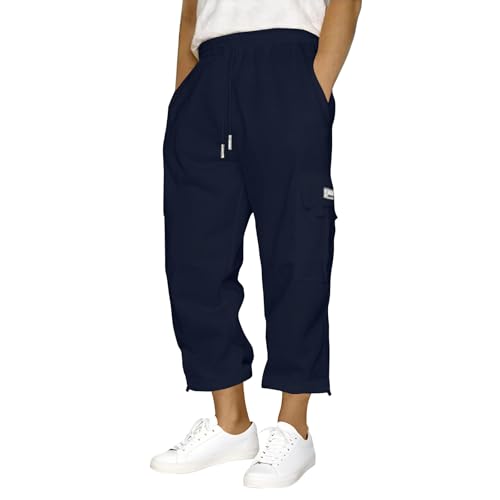 SOOUICKER Cargohose Herren Kurz 3/4 Baggy Jogginghose Herren Gym Wanderhose 7/8 Sommer Sporthose mit Seitentaschen Weites Bein Freizeithose Cargo mit Gummizug von SOOUICKER