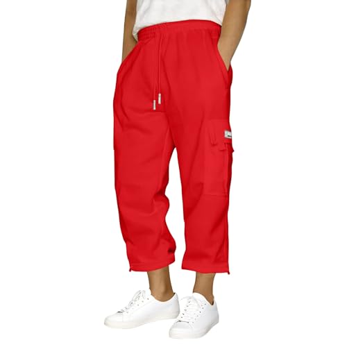 SOOUICKER Cargohose Herren Kurz 3/4 Baggy Jogginghose Herren Gym Wanderhose 7/8 Sommer Sporthose mit Seitentaschen Weites Bein Freizeithose Cargo mit Gummizug von SOOUICKER
