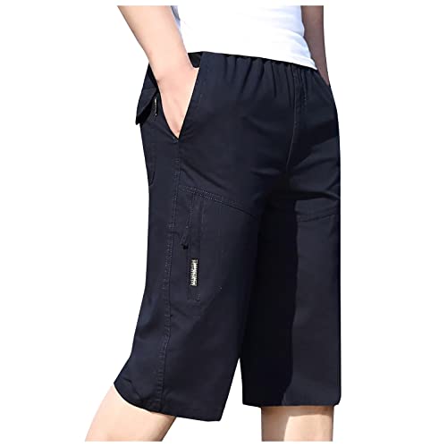 SOOUICKER Cargohose Herren Kurz 3/4 Dreiviertel Hosen Herren Cargo Arbeitshose Herren 3/4 Lang Wanderhose Herren Halblang Cargohose Herren Sommer Reißverschlusstaschen Outdoor Hosen Für Herren von SOOUICKER