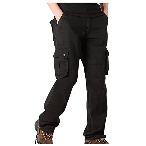 SOOUICKER Cargohose Herren Outdoor Viele Taschen Wanderhose Herren Cargo Cargohose Herren Tactical Freizeithose Herren Mit Seitentaschen Outdoor Hosen Herren Cargo Arbeitshose Herren Schwarz von SOOUICKER