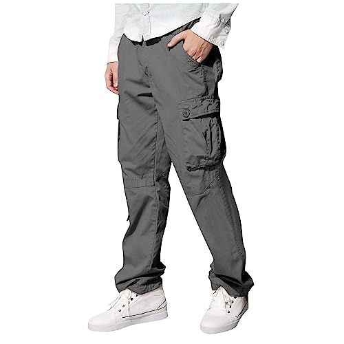 SOOUICKER Cargohose Herren Regular Fit Freizeithose Herren Cargo Wanderhose Herren Baumwolle Cargohose Herren Viele Taschen Jogginghose Herren mit Seitentaschen Cargohose Herren Outdoor von SOOUICKER