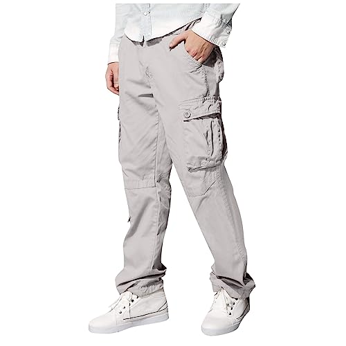 SOOUICKER Cargohose Herren Regular Fit Freizeithose Herren Cargo Wanderhose Herren Baumwolle Cargohose Herren Viele Taschen Jogginghose Herren mit Seitentaschen Cargohose Herren Outdoor von SOOUICKER