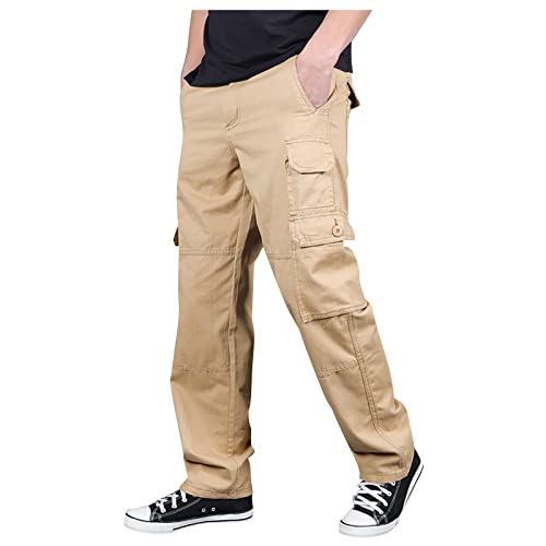 SOOUICKER Cargohose Herren Regular Fit Straight Wanderhose Herren Cargo Outdoor Hosen Für Herren Cargohose Herren Viele Taschen Cargo Arbeitshose Herren Schwarz Cargohose Herren Outdoor von SOOUICKER