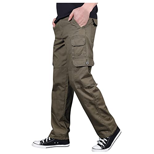 SOOUICKER Cargohose Herren Regular Fit Straight Wanderhose Herren Cargo Outdoor Hosen Für Herren Cargohose Herren Viele Taschen Cargo Arbeitshose Herren Schwarz Cargohose Herren Outdoor von SOOUICKER