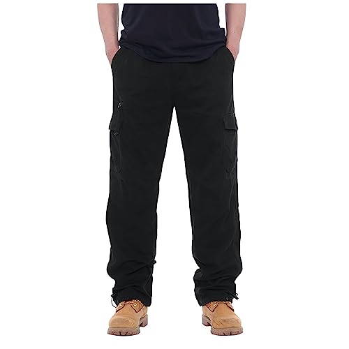 SOOUICKER Cargohose Herren Regular Fit Wanderhose Herren Baumwolle Outdoor Hosen Für Herren mit Seitentaschen Arbeitshose Herren Cargo Cargohose Herren Dicker Stoff Viele Taschen von SOOUICKER