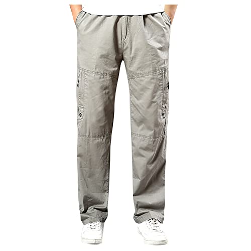 SOOUICKER Cargohose Herren Regular Fit Wanderhose Herren Cargo Trekkinghose Herren Sommer Cargohose Herren Outdoor Baggy Cargohose Herren Reißverschlusstaschen Cargohose Herren Weit von SOOUICKER