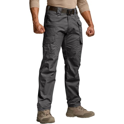 SOOUICKER Cargohose Herren Tactical Stretch Wanderhose Sommer Viele Taschen Outdoor Hosen Slim Fit Arbeitshosen Männer Cargo Trekkinghose Leicht Lang von SOOUICKER