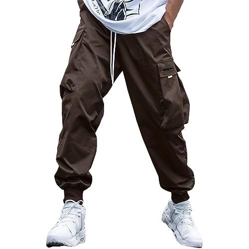 SOOUICKER Cargohose Herren Tapered Cargo Jogginghose Herren Baggy Sporthose Herren Lang Cargo Cargohose Herren Jogger Viele Taschen Freizeithose Herren mit Bündchen Cargohose Herren mit Gummizug von SOOUICKER