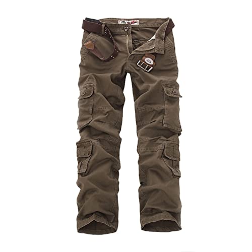 SOOUICKER Cargohose Herren Viele Taschen Wanderhose Herren Baumwolle Arbeitshosen Männer Cargo Cargohose Herren Baggy Outdoor Relaxed Fit Trekkinghose Outdoorhose Herren Cargo von SOOUICKER