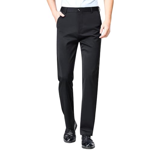 SOOUICKER Chino Hose Herren Regular Fit Elegant Anzughose Herren Chino Straight Stoffhose Business Casual Comfort Fit Freizeithose Modern Ohne Bündchen Unten von SOOUICKER