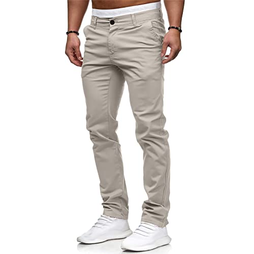 SOOUICKER Chino Hose Herren Regular Fit Ohne Stretch Hosen Herren Elegant Freizeithose Herren Modern Chino Hose Herren Weiss Lang Chino Hose Herren Anzug von SOOUICKER