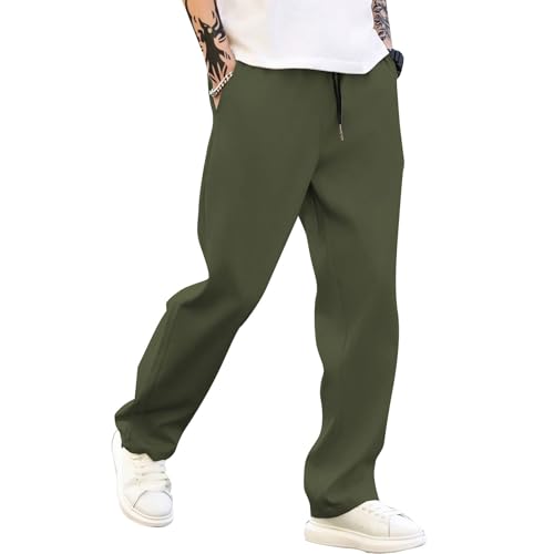 SOOUICKER Chino Hose Herren Regular Fit mit Gummibund Freizeithose Herren Lang Leicht Stoffhose Sommer Weites Bein Jogginghose Baggy Modern Sporthose mit Taschen von SOOUICKER