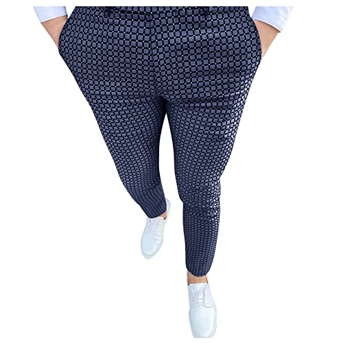 SOOUICKER Chino Hose Herren Slim Fit Stretch Anzughose Herren Kariert Chino Hose Herren Muster Flex Herren Jogginghose Anzug Optik Chino Hose Herren Skinny Fit Chino Hose Herren Eng Elastisch von SOOUICKER